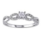 1/10 Ct. T.w. Diamond & Lab-created White Sapphire Engagement Ring