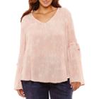 A.n.a Long Bell Sleeve Blouse-plus