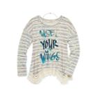 Self Esteem Long-sleeve Graphic Sharkbite Tunic With Necklace - Girlssmall-xxlplus