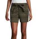 Liz Claiborne Tie Front Textured 5 Chino Shorts