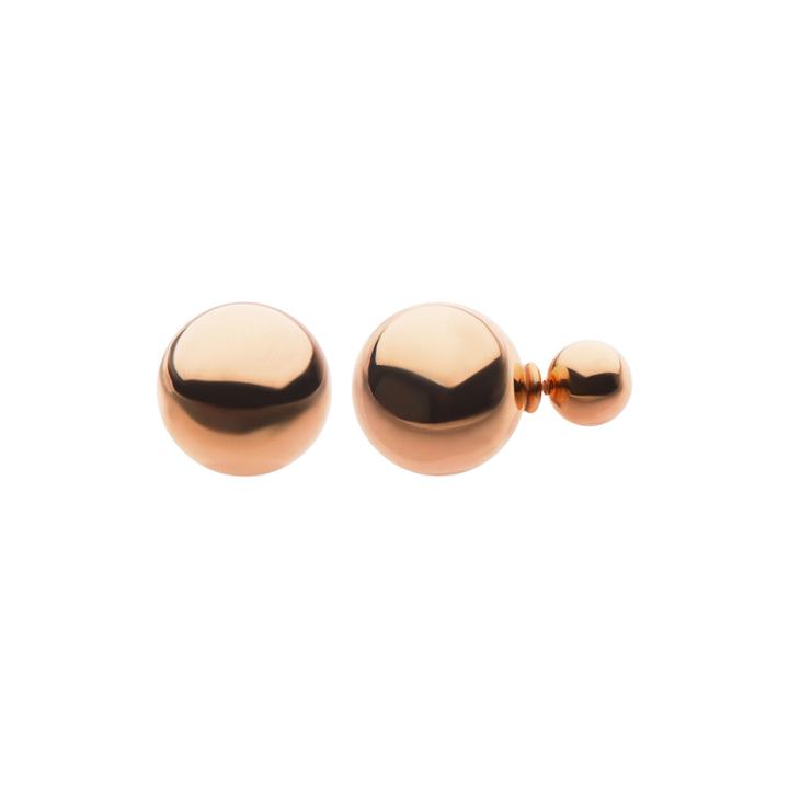 Rose Ion Plated Stainless Steel Peek-a-boo Stud Earrings