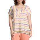 Alfred Dunner Short Sleeve Crew Neck Pattern T-shirt-womens Plus