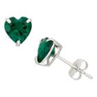 Lab Created Green Emerald 6.1mm Stud Earrings