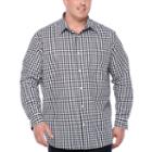 Claiborne Long Sleeve Windowpane Button-front Shirt-big And Tall