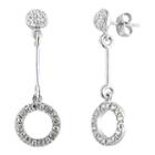 Cubic Zirconia Circle Drop Earrings