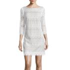 Ronni Nicole 3/4-sleeve Scalloped-edge Lace Shift Dress
