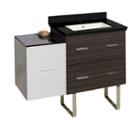 37.75-in. W Floor Mount White-dawn Grey Vanity Setfor 1 Hole Drilling Black Galaxy Top Biscuit Um Sink