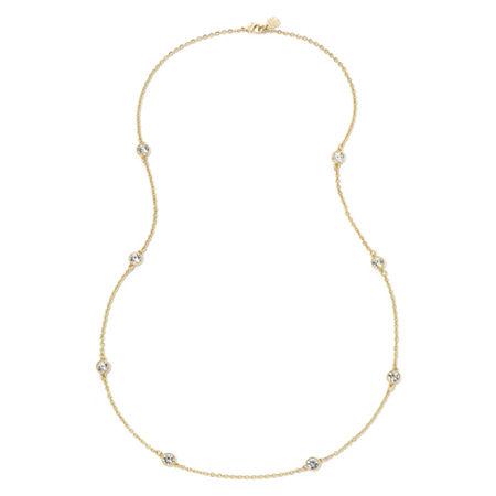 Monet Crystal-accent Station Gold-tone Long Necklace