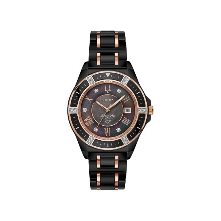 Bulova Womens Two Tone Strap Watch-98r242