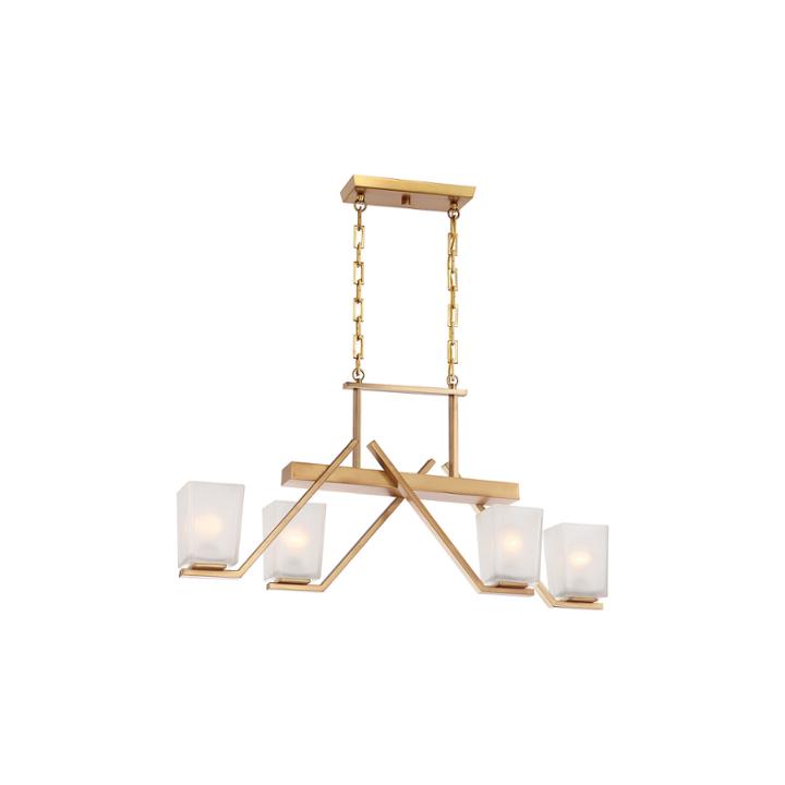 Filament Design 4-light Vintage Brass Pendant