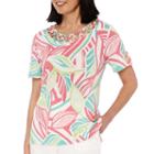Alfred Dunner Acapulco Short-sleeve Burnout Top