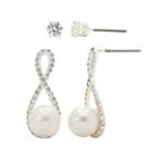 Sparkle Allure Womens 2-pc. Clear Silver Over Brass Jewelry Set