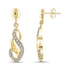 Diamond Accent White Diamond 14k Gold Over Brass Round Earring Jackets