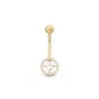 10k Yellow Gold Cubic Zirconia 8.7mm Round Belly Ring