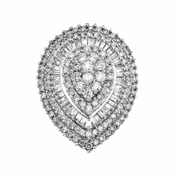 Womens 3 Ct. T.w. Genuine Diamond White 10k Gold Cocktail Ring