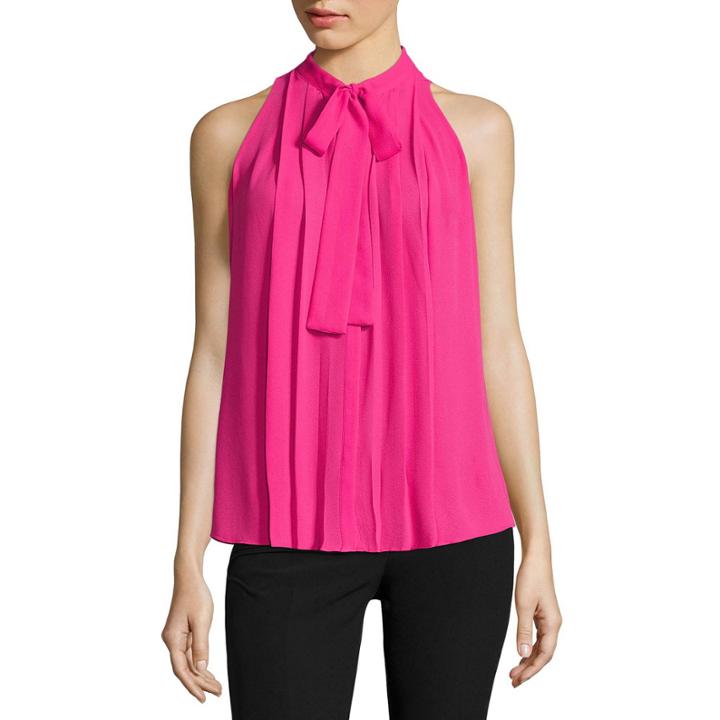 Worthington Sleeveless Tie Neck Blouse