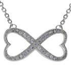 Sparkle Allure&trade; Silver-plated Cubic Zirconia Heart-shaped Infinity Necklace