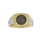 Mens 1/4 Ct. T.w. White And Champagne Diamond 10k Two-tone Gold Ring