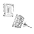 Lab Created White Sapphire 14k White Gold 9.8mm Stud Earrings
