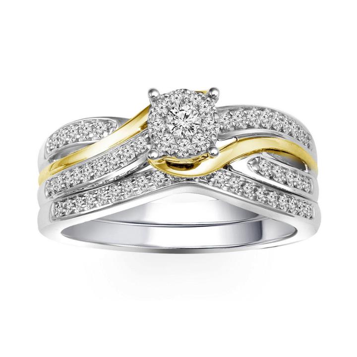 3/8 Ct. T.w. Diamond 10k Two-tone Engagement Ring