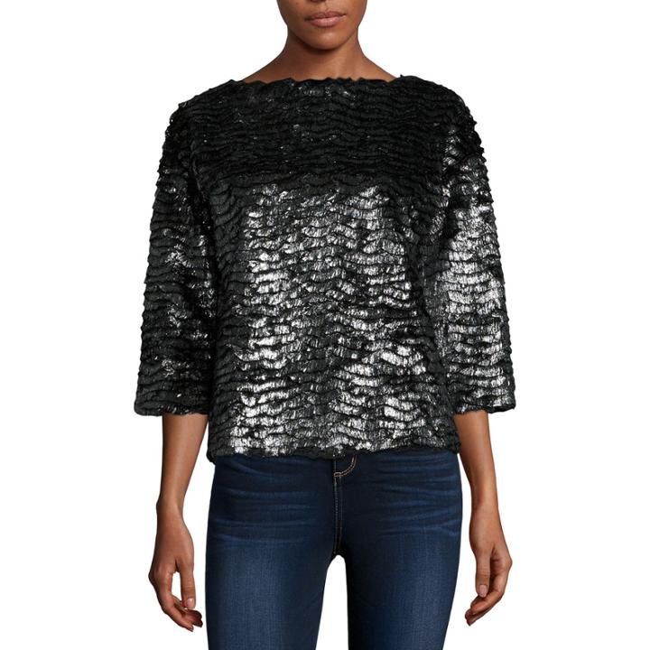 A.n.a Long Sleeve Mock Neck T-shirt