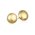 14k Yellow Gold Diamond-cut Round Stud Earrings