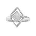Womens 1/3 Ct. T.w. White Diamond 10k Gold Cluster Ring