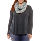 Unity World Wear Long Sleeve Snit With Chunky Scarf - Plus