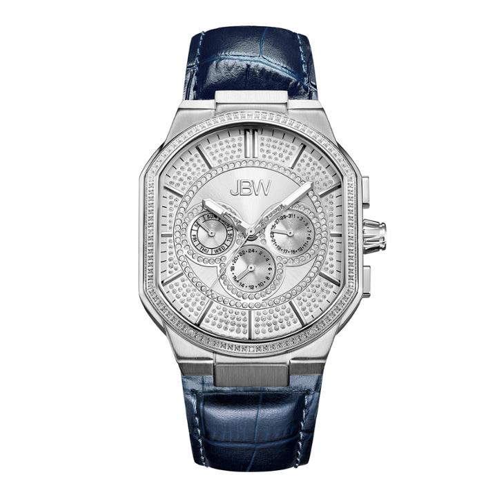 Jbw Orion 0.12 C.t.w Diamond Accent Mens Blue Strap Watch-j6342a