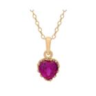 Lab-created Ruby 14k Gold Over Silver Pendant Necklace