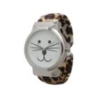 Olivia Pratt Womens Tomcat Dial Cheetah Print Leather Cuff Watch 13895