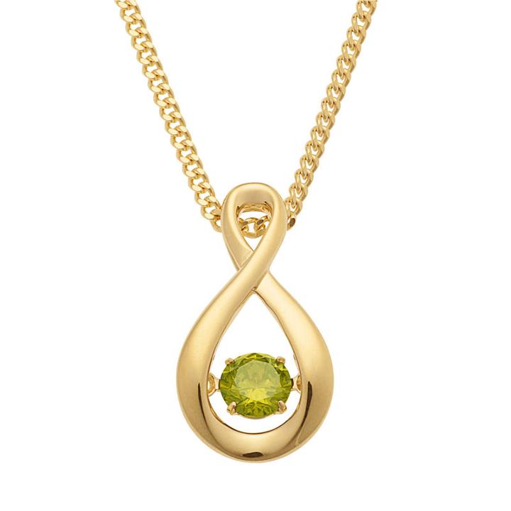 Personalized Womens Multi Color Cubic Zirconia 14k Gold Over Silver Round Pendant Necklace