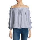 Arizona 3/4 Sleeve Off Shoulder Sleeve Floral Peasant Top-juniors