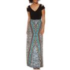 London Style Cold Shoulder Short Sleeve Maxi Dress