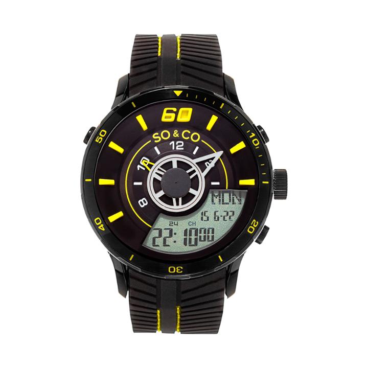 So & Co Mens Black Strap Watch-jp15521
