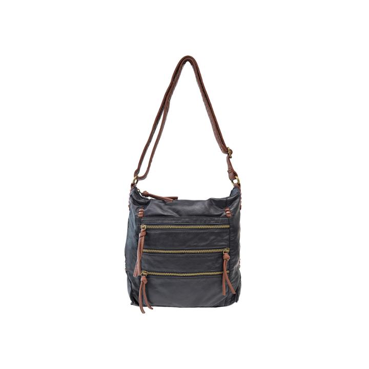 St. John's Bay Two-tone Triple-zip Crossbody Bag