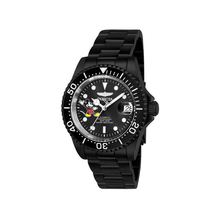 Invicta Disney Mickey Mouse Unisex Black Strap Watch-24755