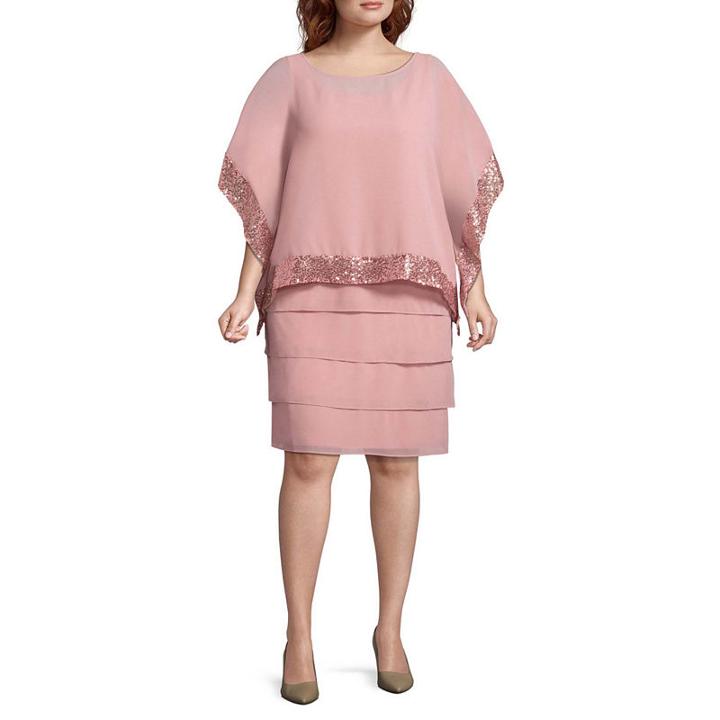 Maya Brooke Short Sleeve Shift Dress - Plus