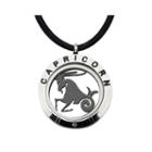 Capricorn Zodiac Reversible Stainless Steel Locket Pendant Necklace