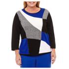 Alfred Dunner High Roller Colorblock Pullover Sweater-plus
