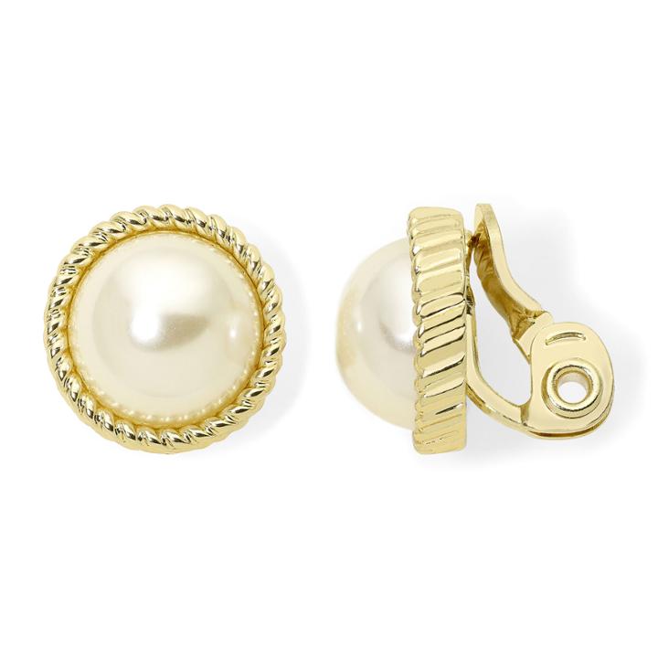 Monet Simulated Pearl Clip-on Stud Earrings