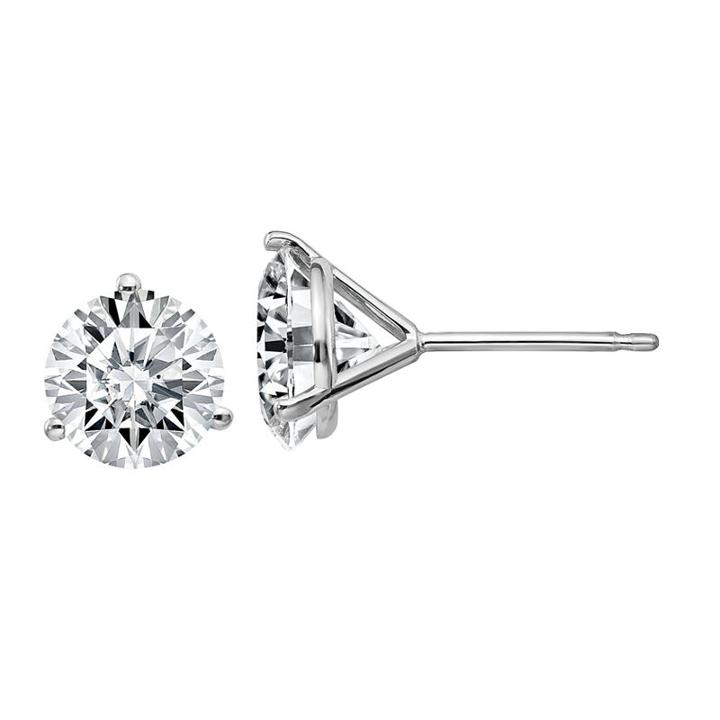 2 1/3 Ct. T.w. White Moissanite 7mm Round Stud Earrings