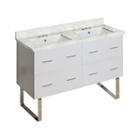 47.5-in. W Floor Mount White Vanity Set For 3h4-in. Drilling Bianca Carara Top White Um Sink
