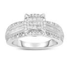 Womens 1/2 Ct. T.w. Multi-shape White Diamond 10k Gold Engagement Ring