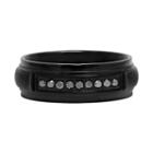 Mens 1/7 Ct. T.w. Genuine Black Diamond Stainless Steel Wedding Band