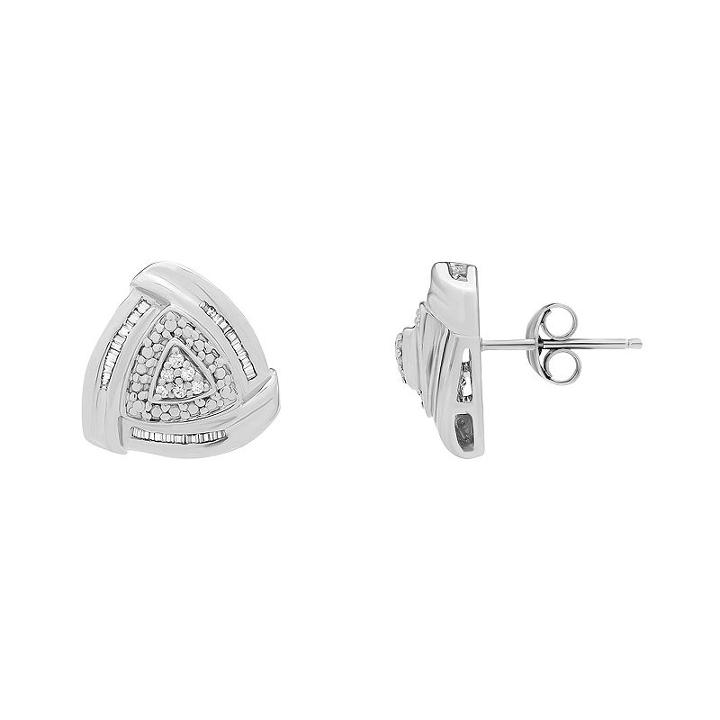 1/4 Ct. T.w. Genuine White Diamond Sterling Silver Stud Earrings