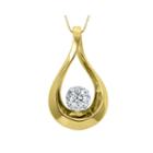 Sirena 1/10 Ct. Diamond 10k Yellow Gold Teardrop Pendant Necklace