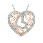 1/2 Ct. T.w. Diamond 10k Two-tone Rose Gold Heart Pendant Necklace