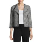Liz Claiborne Drape Front Tweed Jacket