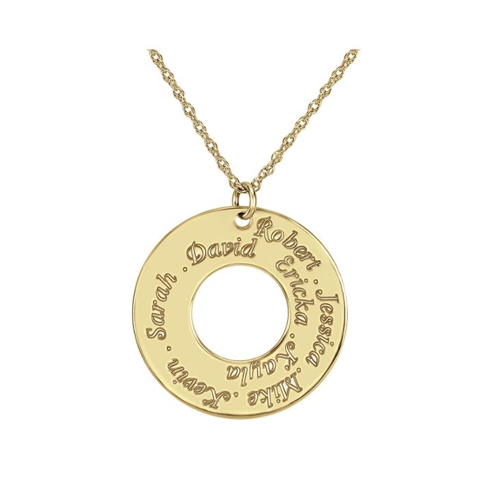 Personalized 14k Gold Over Sterling Silver Family Name Pendant Necklace